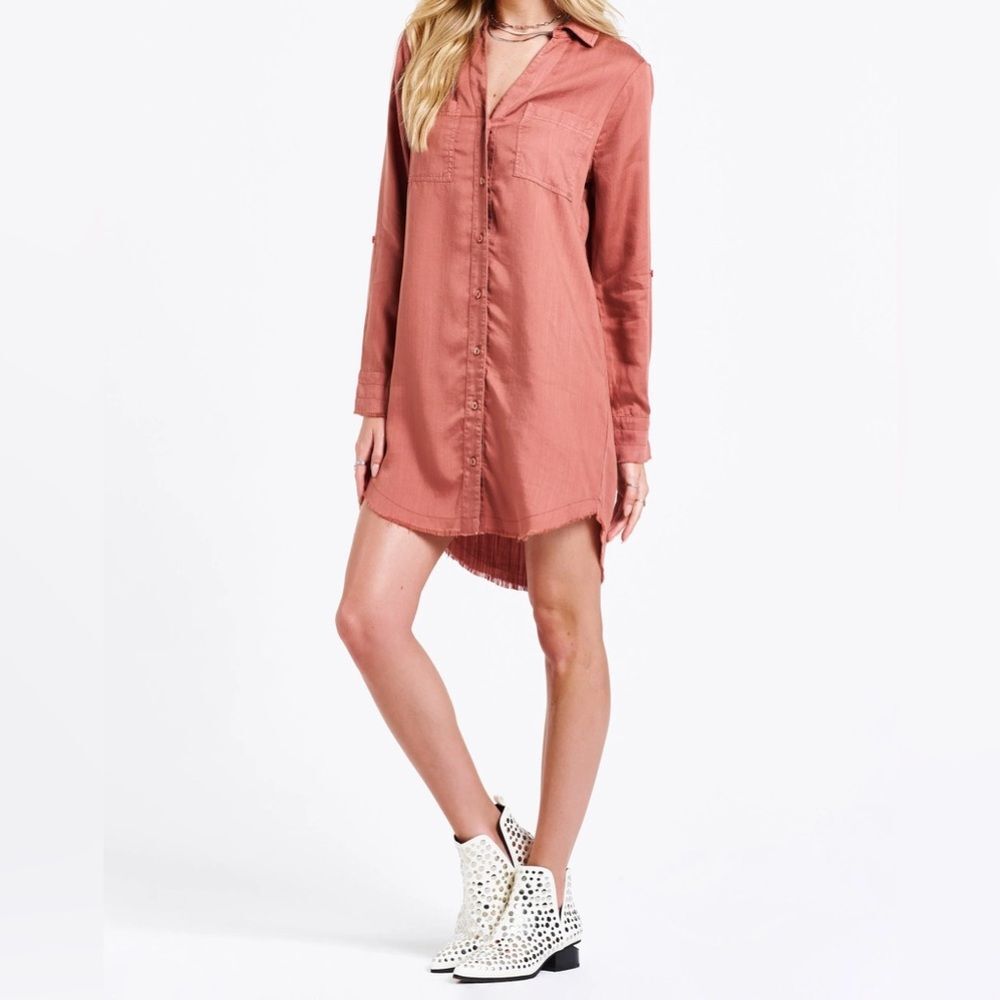 Dear John Denim Wistful Mauve Long Sleeve Button Avery Dress